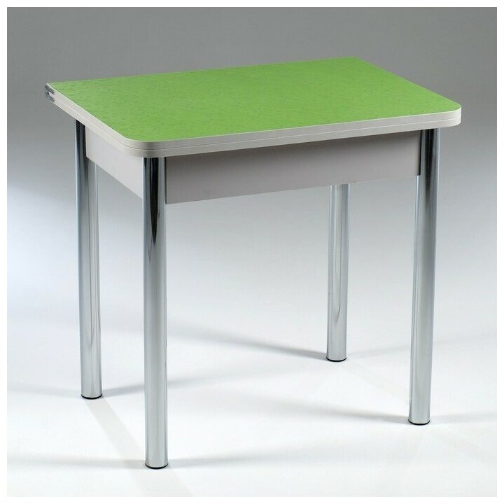 фото Стол ломберный 790(1180)х590х750, хром/пластик зеленые цветы 4408834