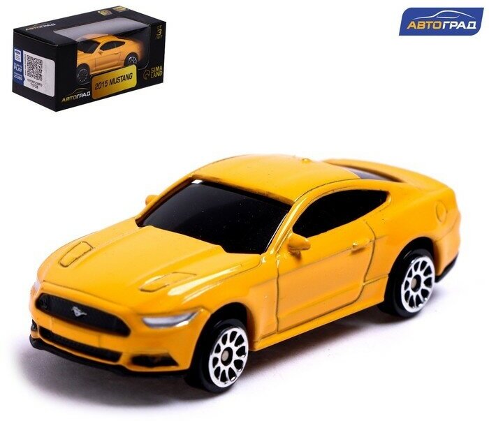 Машина металлическая FORD MUSTANG, 1:64, цвет жёлтый