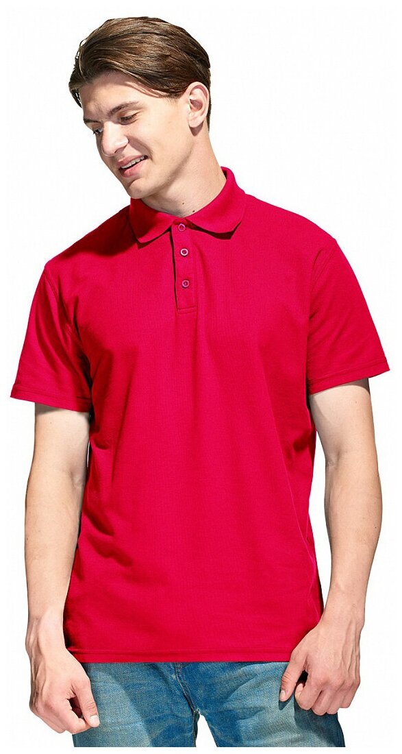 Рубашка-Поло NEW (тк. Трикотаж), красный (XL (52); )