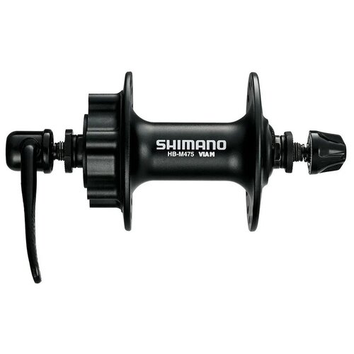 Втулка передняя Shimano, HB-M475, 36 отв, 6-болт, QR, черн. втулка передняя shimano tourney tx506 36 отверстий 6 болтов qr old 100мм черная ehbtx506aal