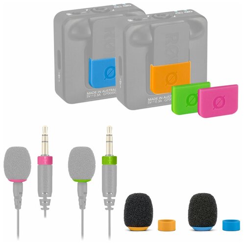 RODE COLORS2 набор аксессуаров с цветовой идентификацией Ветрозащиты колечки бирки и стикеры Совместимо с WiGo WiGo II микрофонами Lavalier GO 197200₽