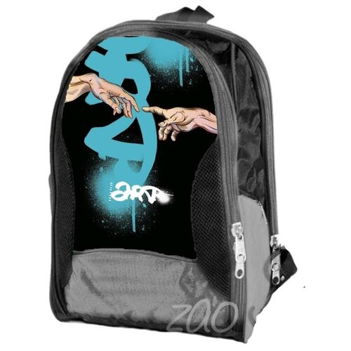 фото Рюкзак, 2 отдела на молниях, цвет чёрный, «искусство» mikimarket