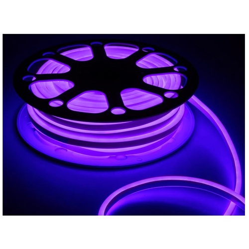 Неоновая светодиодная лента Гибкий Неон, 5 метров, 12/220 В, 120 светодиодов на метр, фиолетовая