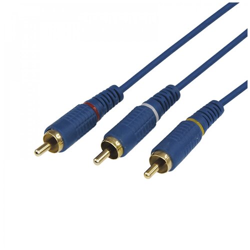 Rexant (17-0204-1) 3х3RCA Gold 3м синий (10) .