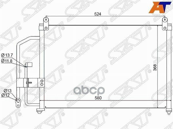 Радиатор Кондиционера Chevrolet Lanos 05-09 / Daewoo Lanos 97-08 / Заз Ланос 08-16 / Сенс 07-13 / Ша Sat арт. ST-DW03-394-0