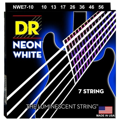 Жидкость для 7 ми струнной электрогитары DR String NWE7-10 dr nob 50 hi def neon струны для 4 струнной бас гитары с люминесцентным покрытием оранжевые 50