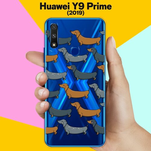 Силиконовый чехол Узор из Такс на Huawei Y9 Prime (2019) силиконовый чехол узор из такс на huawei y9 prime 2019