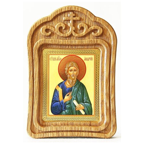 Апостол Андрей Первозванный, икона в резной деревянной рамке апостол павел икона в резной рамке