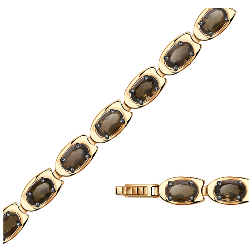 золотой браслет с раухтопазом Браслет АЛЕКСАНДРА, золото, 585 проба, раухтопаз, длина 18.5 см.