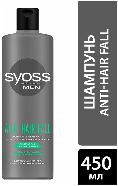 Шампунь для волос Syoss Men Anti-Hair Fall для волос склонных к выпадению 450мл 1 шт