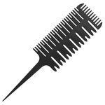 Toni&Guy Расческа профессиональная, парикмахерский гребень для мелирования и окрашивания волос, чёрная - изображение