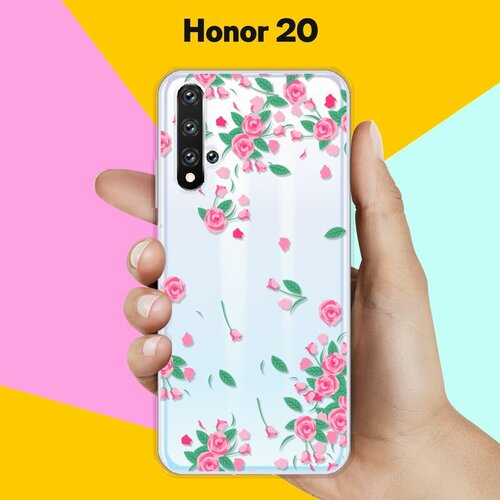 Силиконовый чехол Розочки на Honor 20 силиконовый чехол на honor 20 хонор 20 котопад