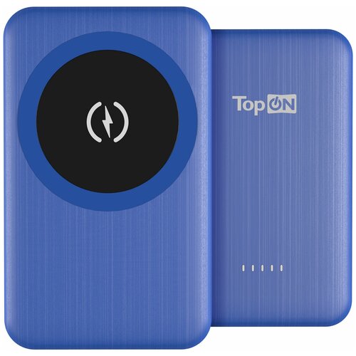 Внешний аккумулятор TopON TOP-M5 5000mAh MagSafe Qi 15W, PD 20W Blue