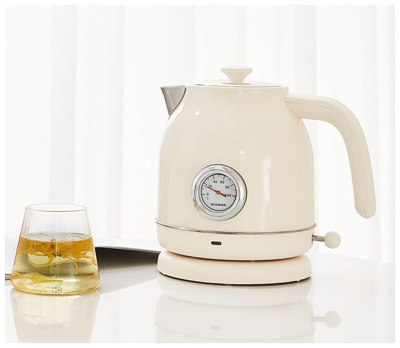 Чайник Qcooker Kettle (с датчиком температуры) Beige - фотография № 1