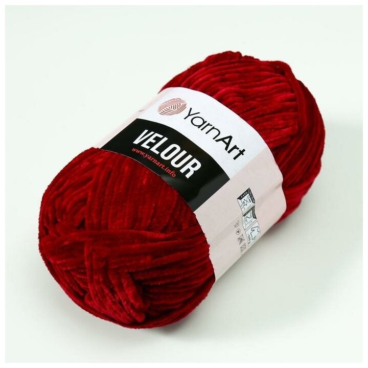 Пряжа YarnArt Velour Цвет. 846 Красный - фото №9