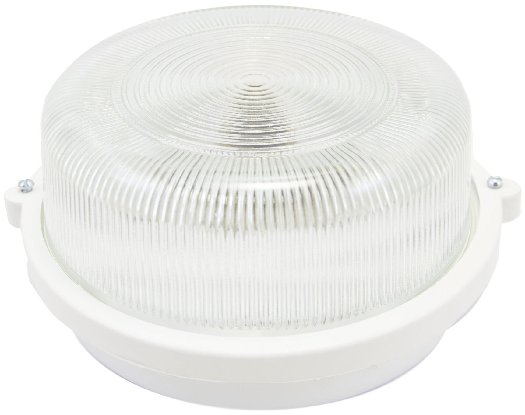 Декоративный настенный светильник с белым пластиковым корпусом и креплением на планку без ламп на стену или потолок Е27 100Вт IP53 220В