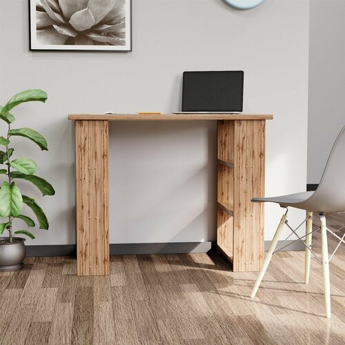 Стол письменный Дуб Вотан с полками, компьютерный игровой стол, рабочий стол для ноутбука 95*50*75