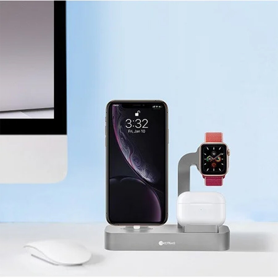 Док-станция COTEetCI (CS7201-GY) для Apple Watch/iPhone/AirPods (Space Gray) - фото №5