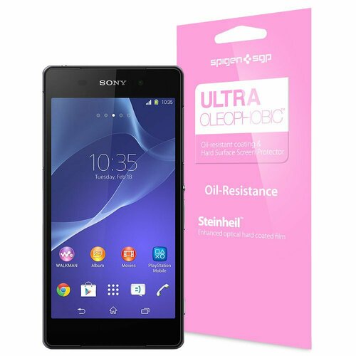 защитная пленка для sony xperia z2 защита задней панели xperia z2 Защитная пленка SPIGEN для Sony Xperia Z2 - Steinheil - Ultra Oleophobic - SGP10827