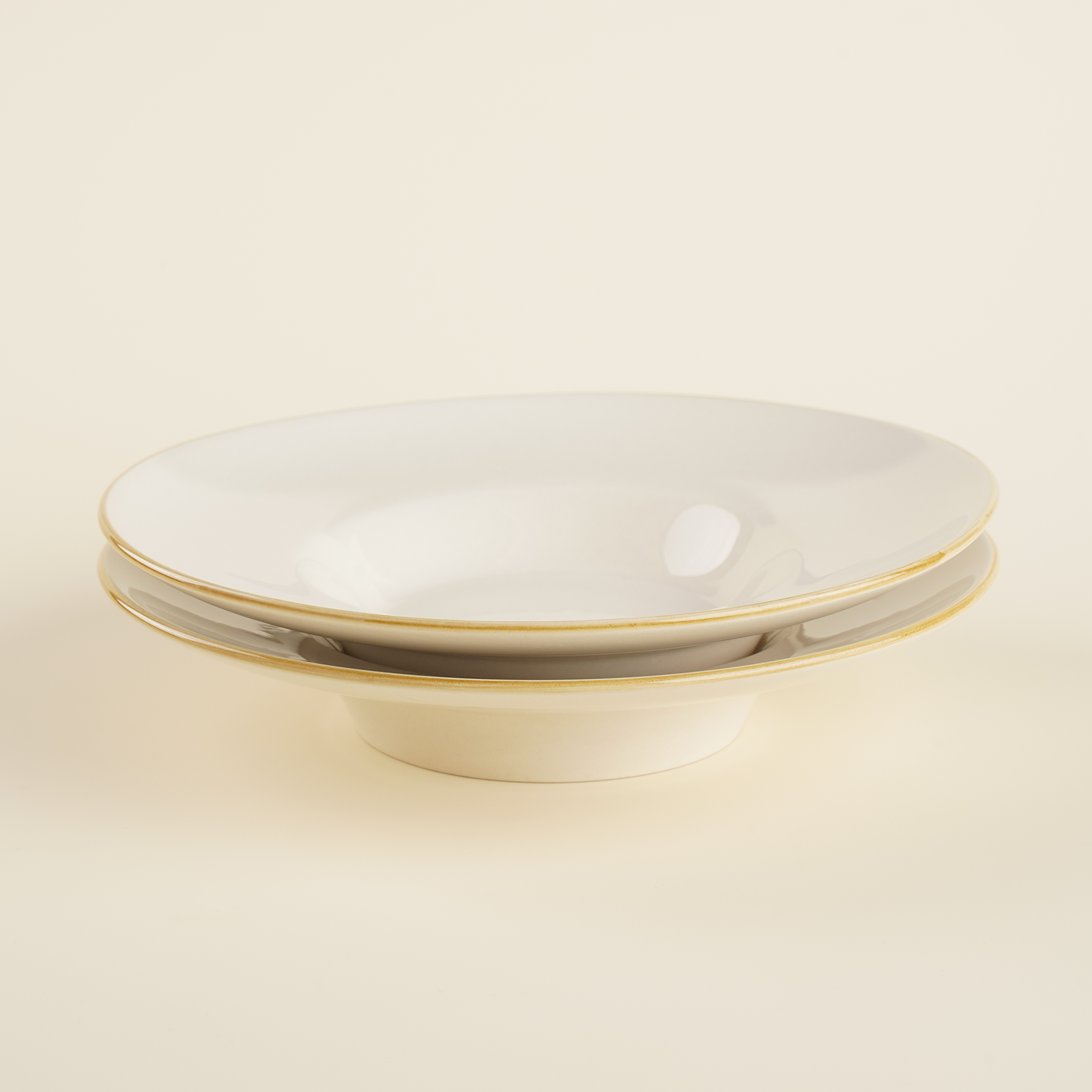 Набор тарелок для пасты SL Home "Леггеро", 2шт, d=21,5см, 160 мл, 21,5х21,5х4,5 см, цвет бежевый 9