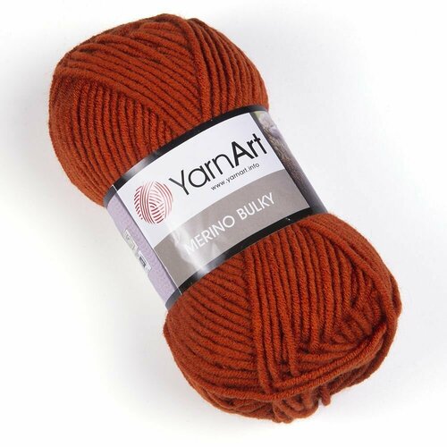 Пряжа Merino Bulky (YarnArt), оранжевый - 3027, 30% шерсть, 70% акрил, 5 мотков, 100 г, 100 м.