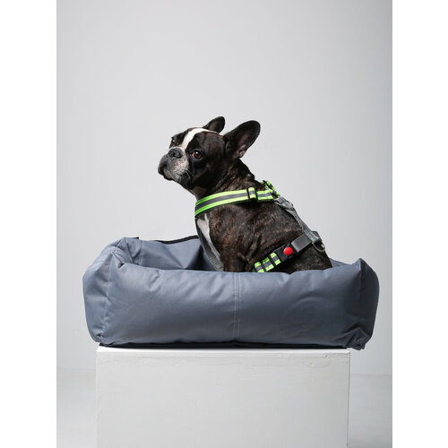 Автокресло для собак "Sport Dog" автогамак для животных серый принт, перевозка до 15кг, лежанка, лежак в машину