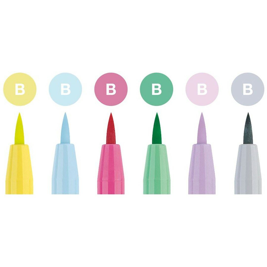 Набор капиллярных ручек Pitt Artist Pen Brush Pastel, 6 штук