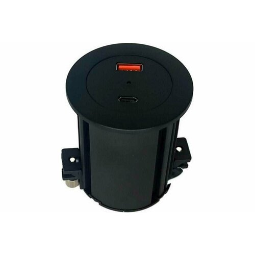 Встраиваемая розетка ROCKETSOCKET 2 USB Type AC 45W стандарта QC30PD30 кабель 2м диаметр 54мм AM-54-2AC-12 5020₽