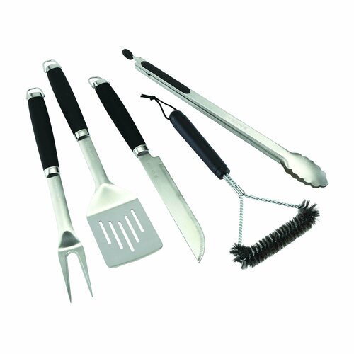 Набор для барбекю Naterial Beta нержавеющая сталь: щипцы, вилка, нож, лопатка, щетка для чистки набор для барбекю naterial alpha нержавеющая сталь