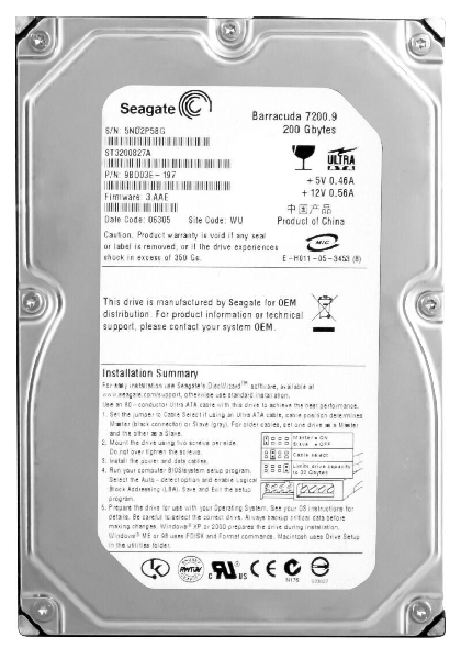 Жесткий диск Seagate ST3200827A 200Gb 7200 IDE 3.5" HDD