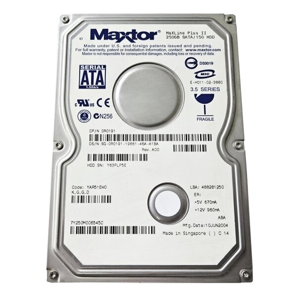 Жесткий диск Maxtor 7Y250M0 250Gb SATA 3,5" HDD