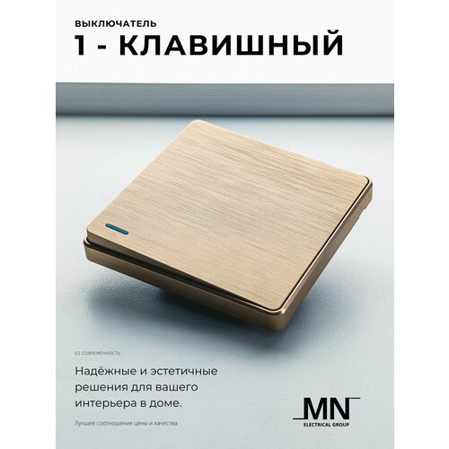 1-клавишный выключатель золотой MN Light Gold