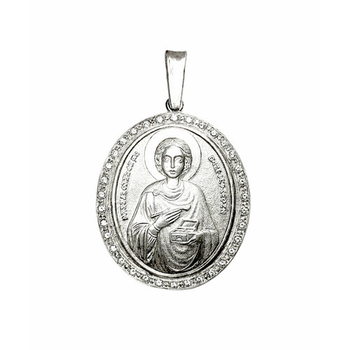 Подвеска ЗлатаМира, серебро, 925 проба великомученик и целитель пантелеимон икона в рамке с узором 19 22 5 см