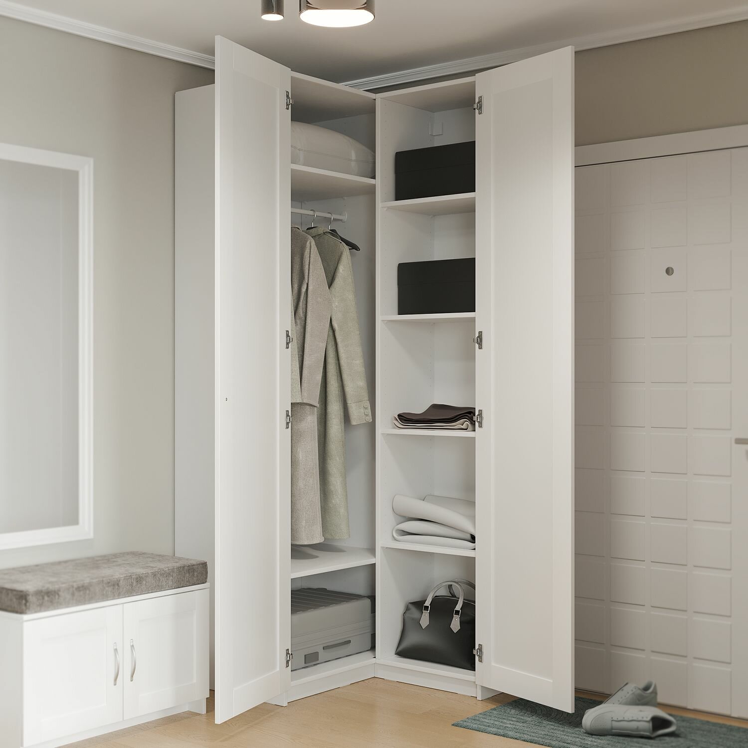 фото Гардеробная система макс, угловая, 50х58х233 см, белый