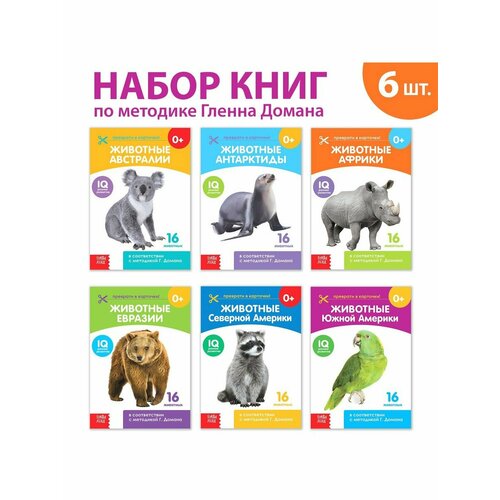 Книжки для обучения и развития книга буква ленд карточки домана животные материков комплект 6 шт 18х12 5 см