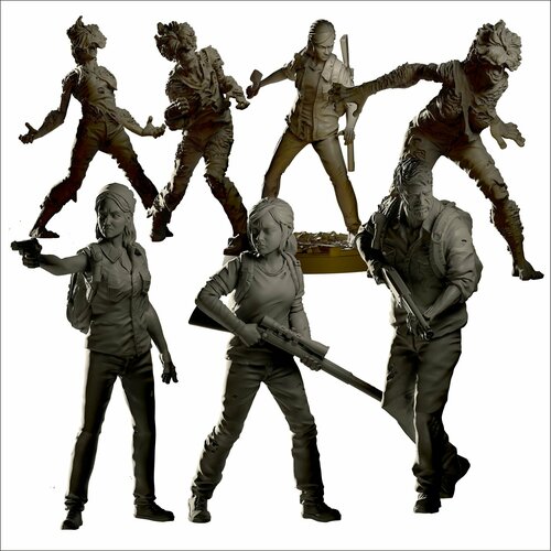 Набор миниатюр для настольных игр The Last of Us Одни из нас 7 миниатюр высота 37-44 мм База 32 мм 729₽