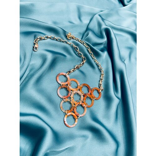 Колье Jewellery by Marina Orlova, агат, длина 47 см, золотой, коричневый
