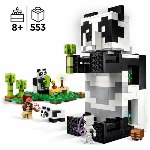 конструктор дом панды из 533 деталей Конструктор Lepin Minecraft Майнкрафт, Дом Панды, с фигурками, 553 деталей - LE-8006