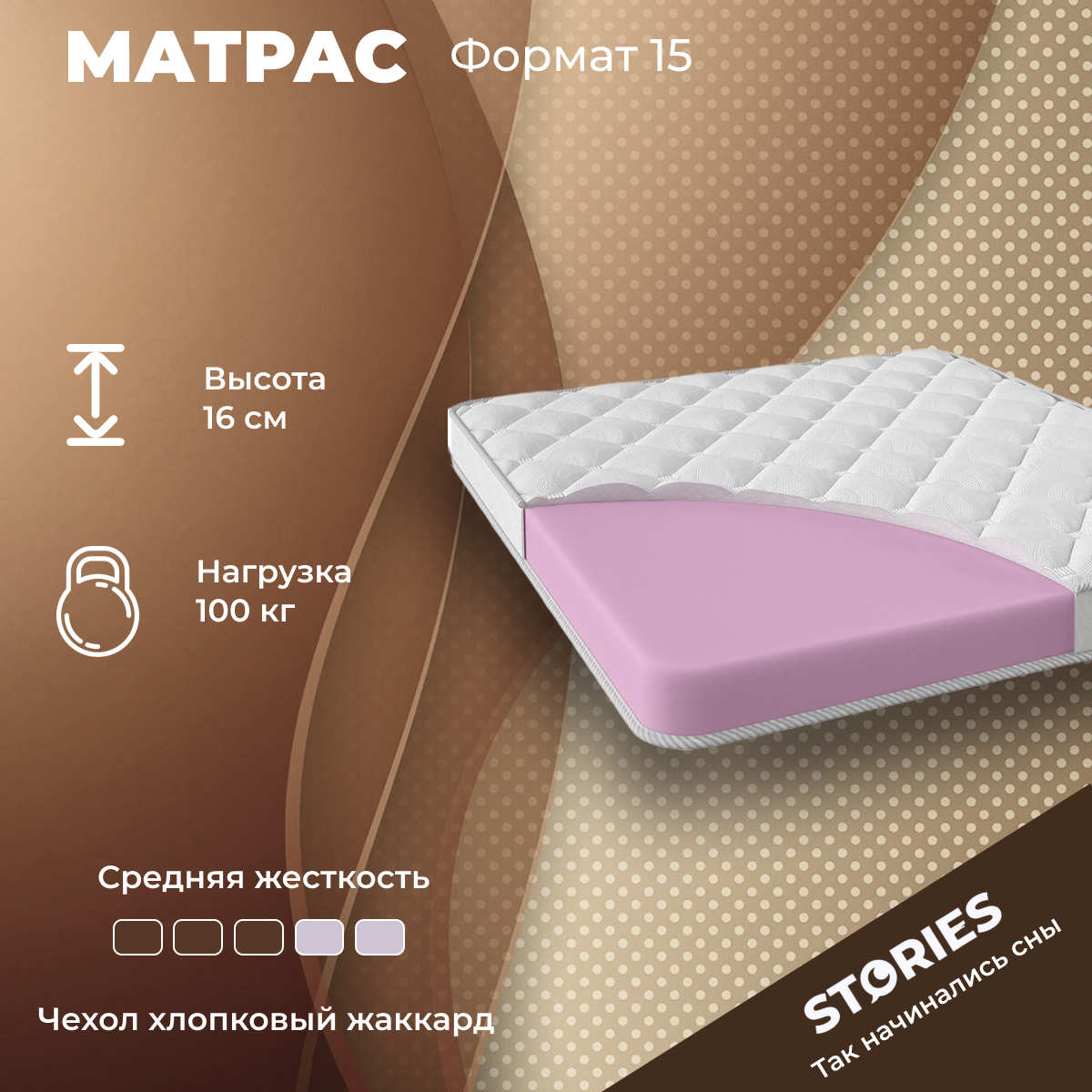 Матрас Stories Формат 15 80х195х16