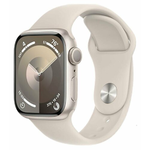 Apple Watch Series 9 GPS 45mm Aluminium Case with Starlight Sport Band SM MR963 52799₽