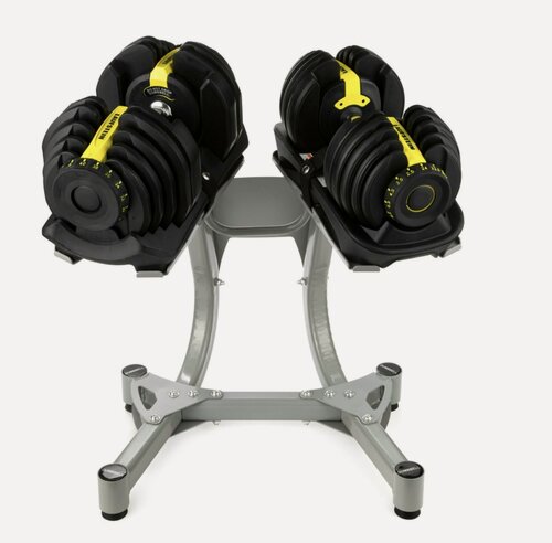 Изображение товара Комплект из 2х регулируемых гантелей по 24кг+стенд под регулируемые гантели