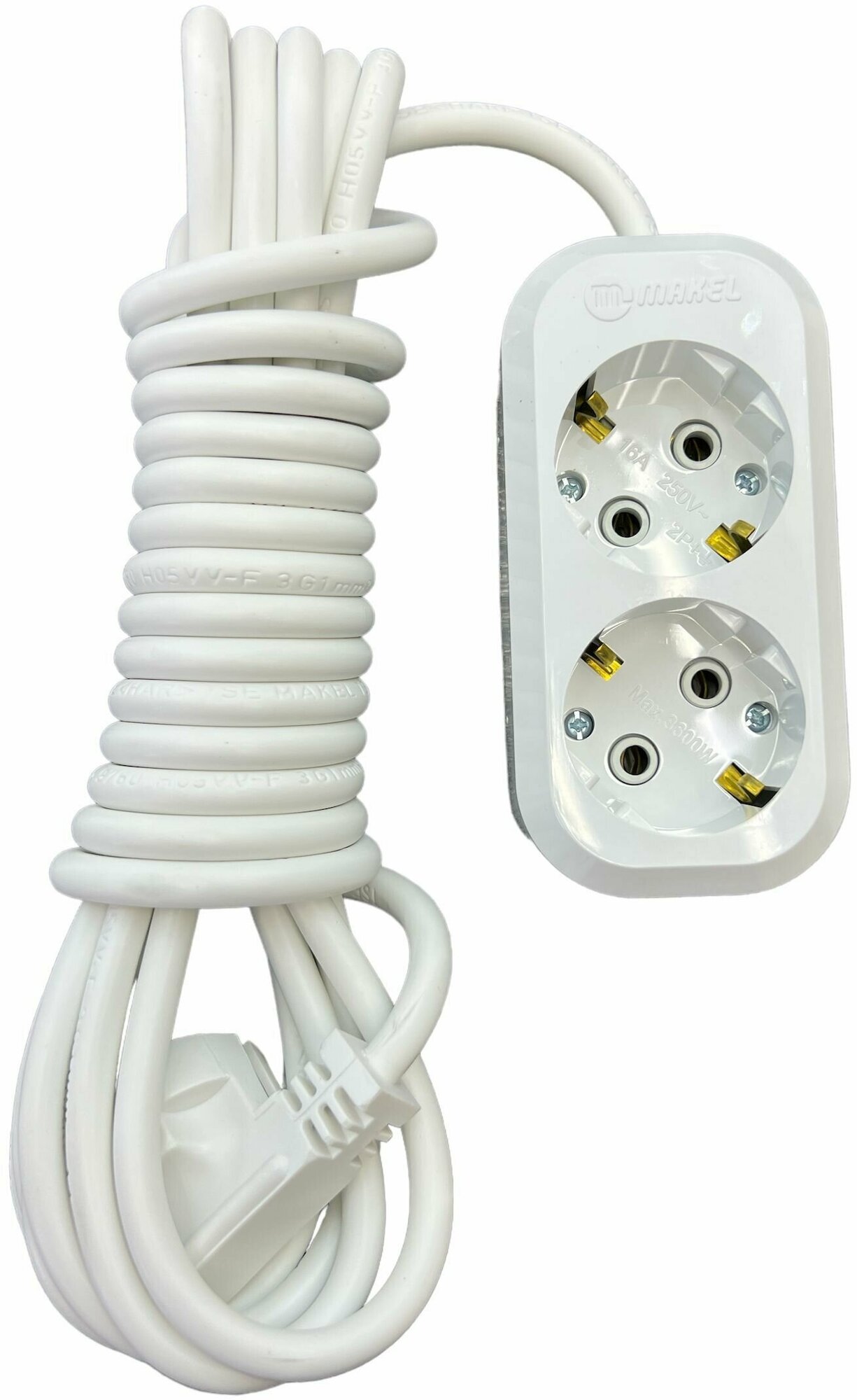 Удлинитель электрический 2 гнезда 5 метров с заземлением Makel 16A MGP114