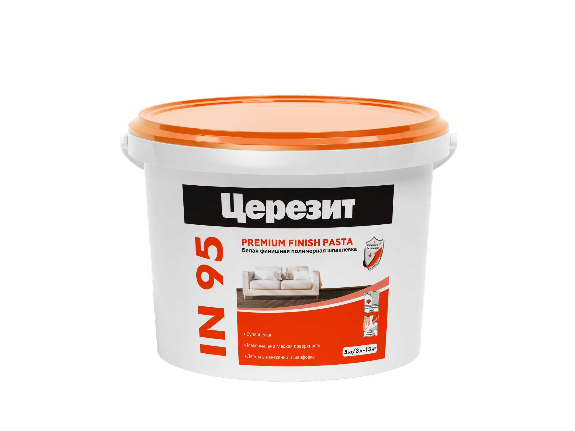 Шпаклевка Ceresit IN 95 полимерная финишная белая готовая к применению