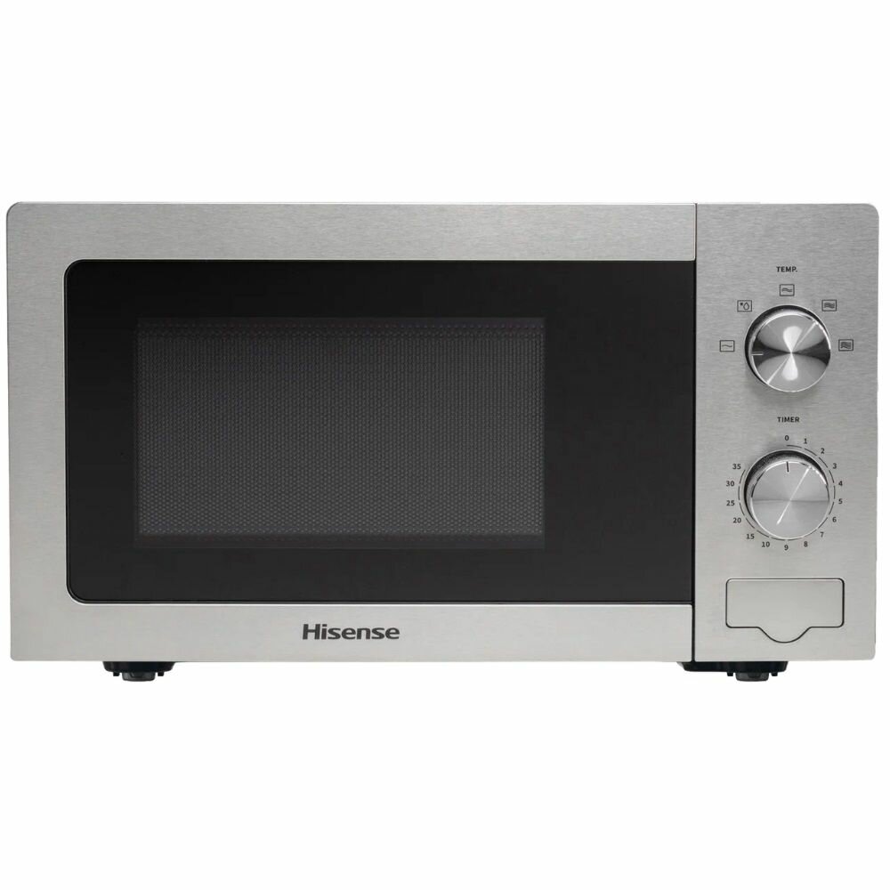 Микроволновые Печи Xiaomi Микроволновая печь для кухни Hisense H20MOXP1, 20 л, 5 уровней мощности, функция разморозки, механическое управление, удобная кнопка открывания, индивидуальная настройка времени, черная / серая