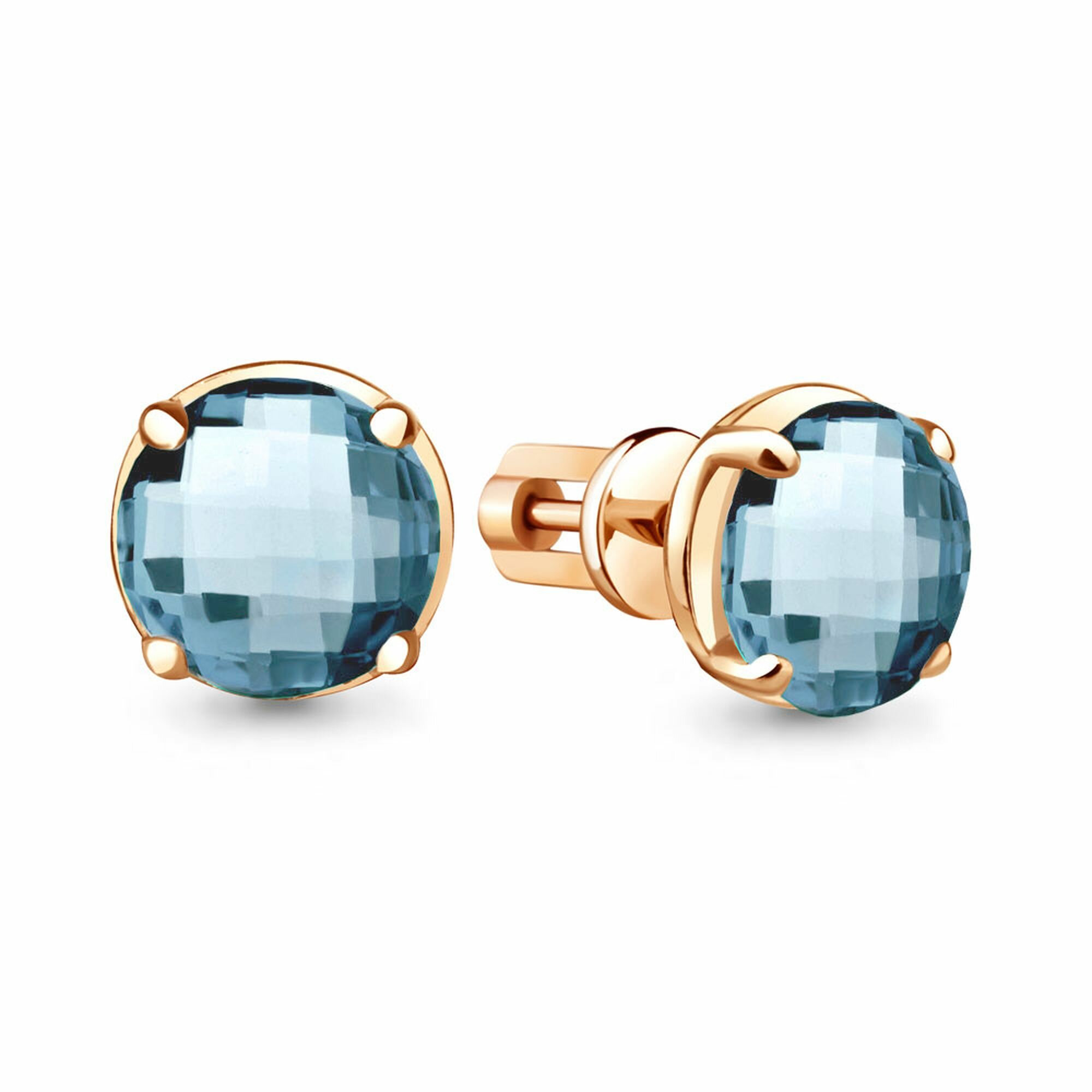 Серьги пусеты, серебро, 925 проба, золочение, турмалин