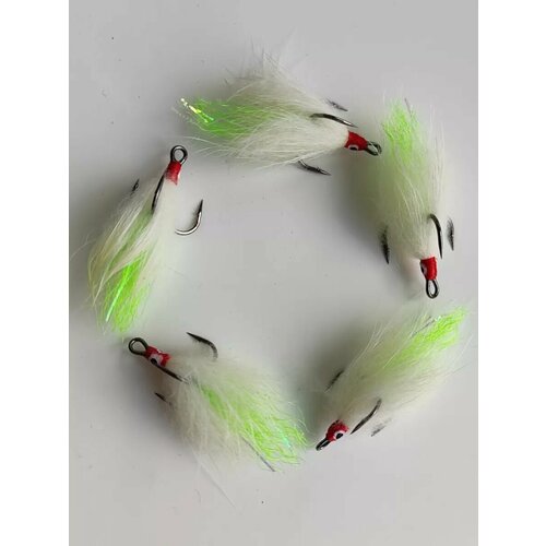 Стример на жереха на тройнике шартрез - 5 шт.