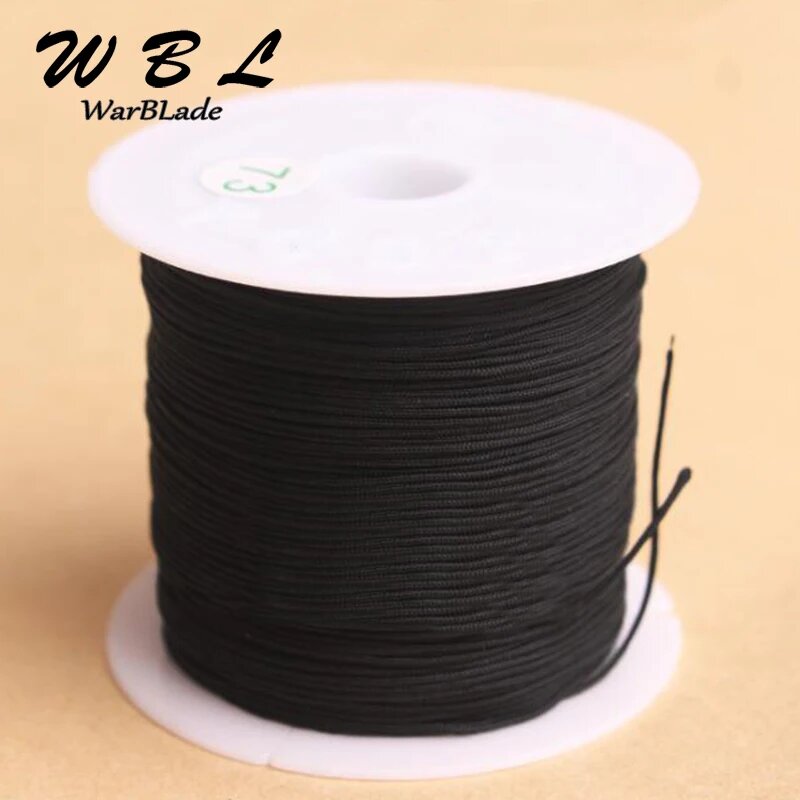 Хлопковый шелковый шнур WarBLade 06 мм 27 м для плетения браслетов Черный