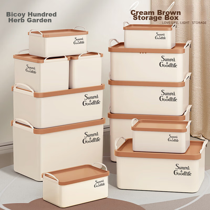 Baicaoyuan Handheld Desktop Storage Box Miscellaneous Item And Snack Organizer Storage Container Bedroom And Kitchen Storage Toy Storage with Lid Deep Small Size