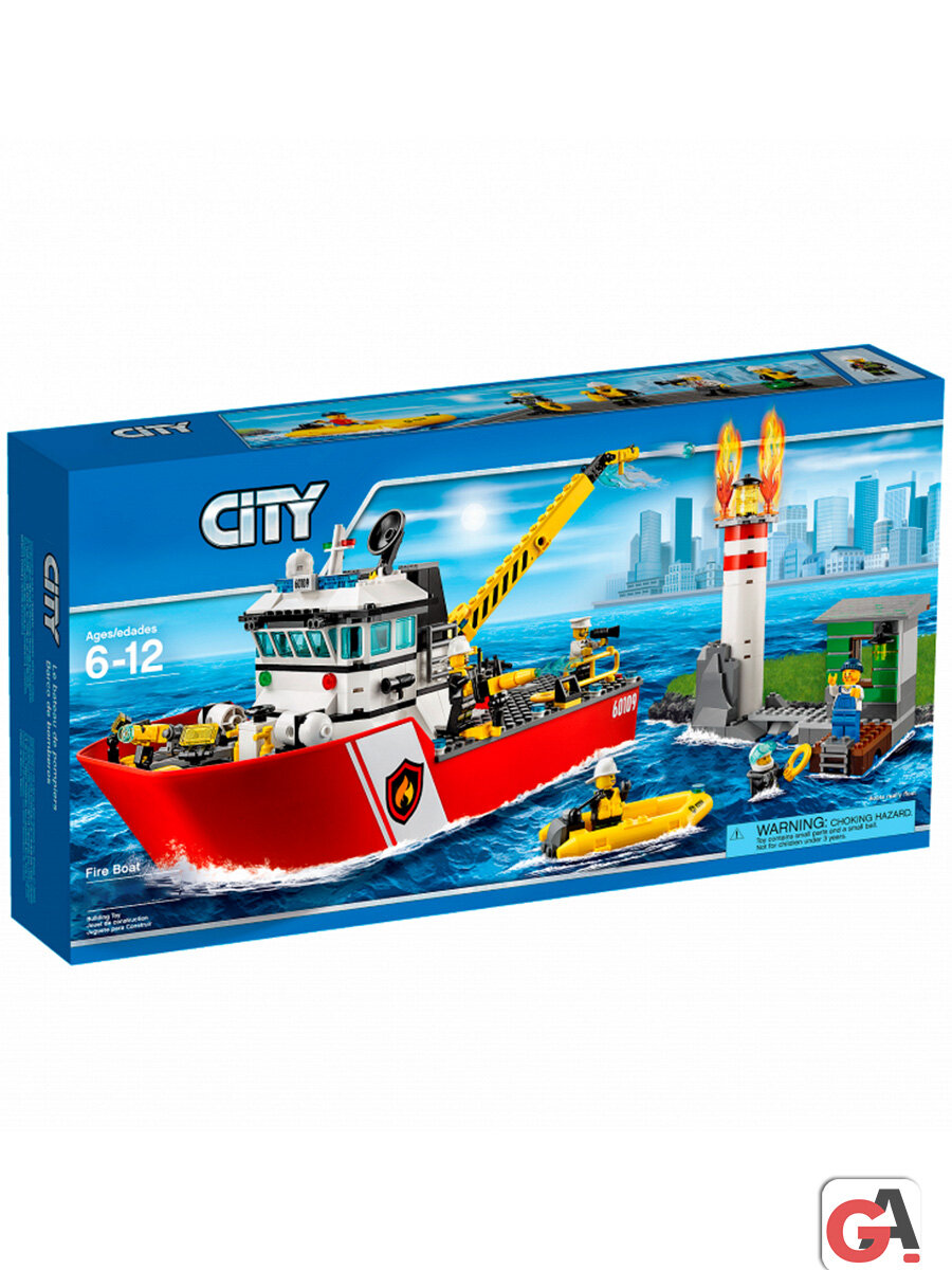 Конструктор Сити "Пожарный катер" 412 деталей