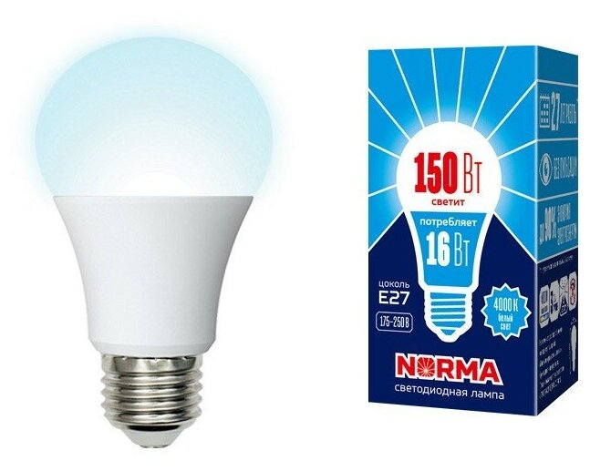 Лампа светодиодная Volpe 16Вт Е27 LED-A60-16W/NW/E27/FR/NR